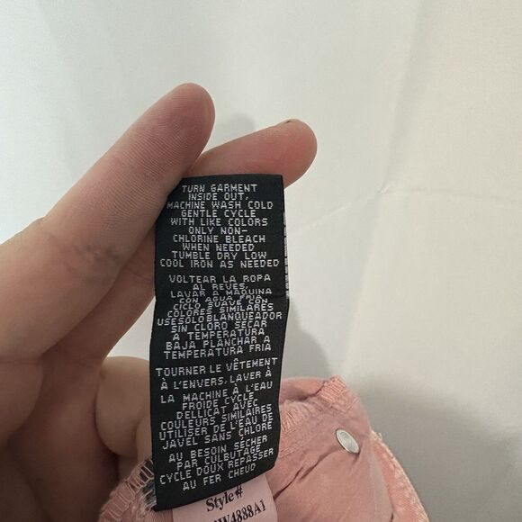 1822 Denim Women’s 14W High Rise Annabeth Roll Short Pink Stretch Summer - Picture 12 of 12